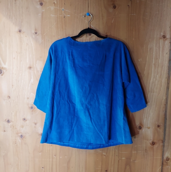 Phil Jacobs Vintage Blue & Black Cotton Pullover Corduroy Top - Picture 2 of 7